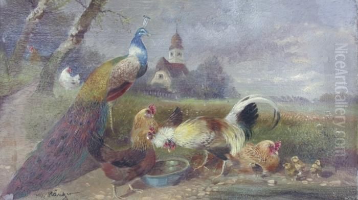 Federvieh Oil Painting by Max I Hanger
