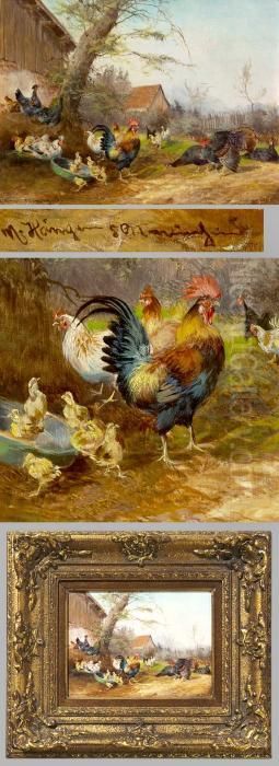 Diverses Federvieh Auf Einem Bauernhof Oil Painting by Max I Hanger