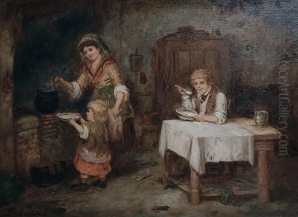A Second Helping Oil Painting by Mark W. Langlois