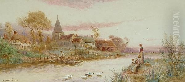 Waiting For The Ferry Oil Painting by Walker Stuart Lloyd