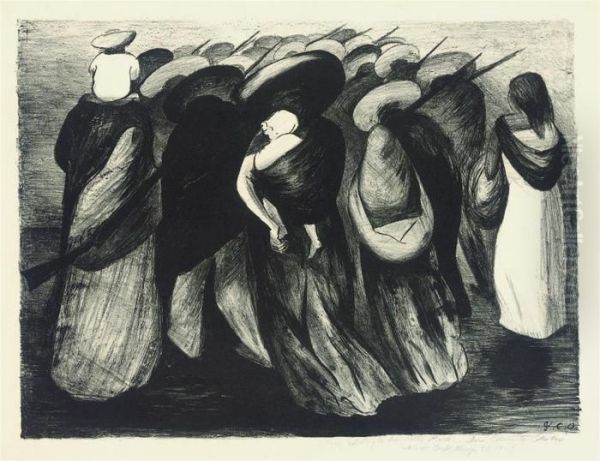 Rear Guard Oil Painting by Jose Clemente Orozco