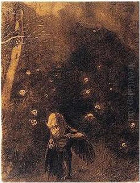 Caliban Oil Painting by Odilon Redon