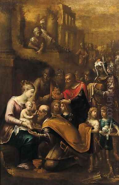 The Adoration of the Magi Oil Painting by Venetian School