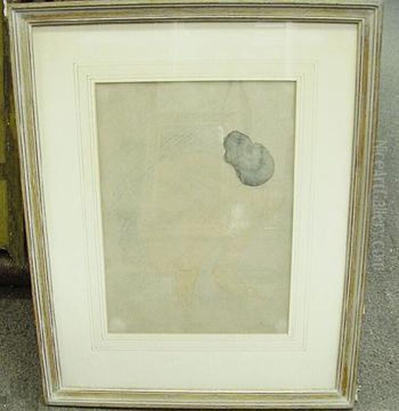 Crouching Nude
Bears Signature Oil Painting by Auguste Rodin