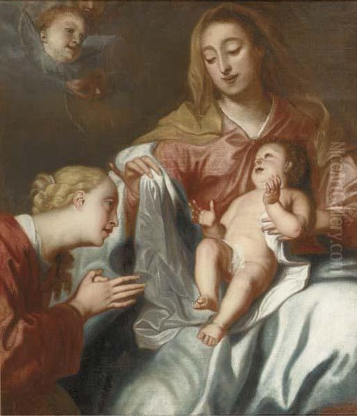 The Virgin And Child With Saint Catherine Oil Painting by Sir Anthony Van Dyck