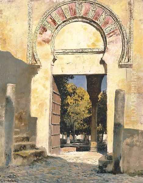 An Old Moorish Gateway - Cordova, Spain Oil Painting by Edwin Lord Weeks