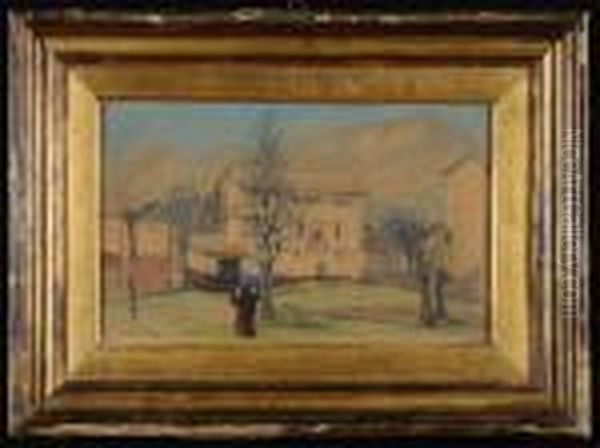 Paesaggio Con Figure Oil Painting by Silvio Allason
