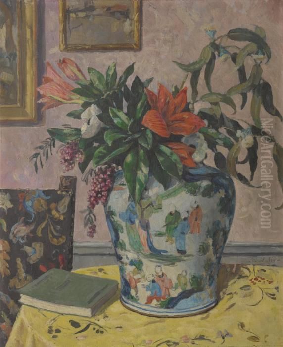 Vase De Fleurs Oil Painting by Albert Andre Vase De Fleurs Oil Painting by Albert Andre