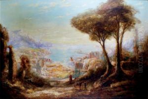Chasseurs Pres Des Ruines Au Bord D'un Rivage Mediterraneen