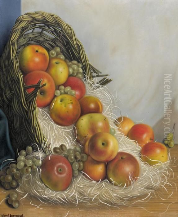 Stillleben Mit Fruchtekorb Oil Painting by Aime Barraud Stillleben Mit Fruchtekorb Oil Painting by Aime Barraud