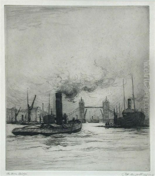 The Tower Bridge Oil Painting by Charles Henry Baskett