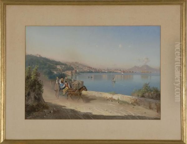 The Bay Of Naples Oil Painting by Giovanni Battista