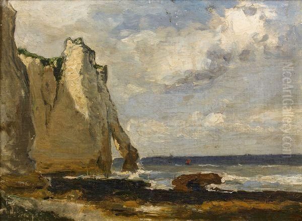 La Falaise Oil Painting by Eugene Baudin