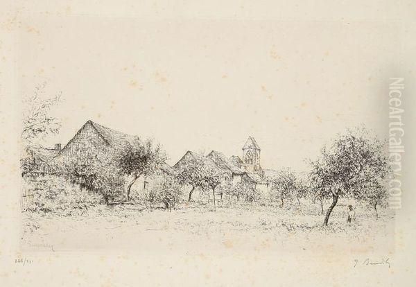 Vue De L'echelle Oil Painting by Jacques Beurdeley