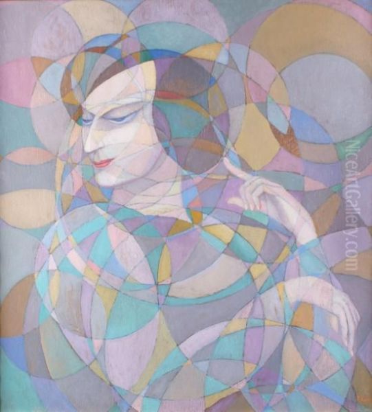 Portrait De Jeune Femme Oil Painting by Boleslas Biegas