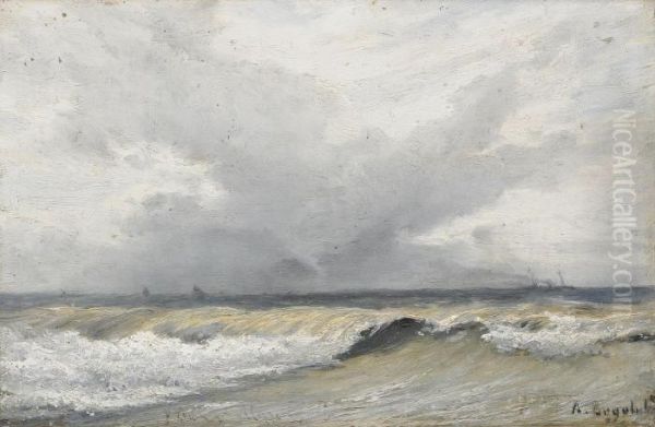 Coastal Scene Oil Painting by Aleksei Petrovich Bogolyubov