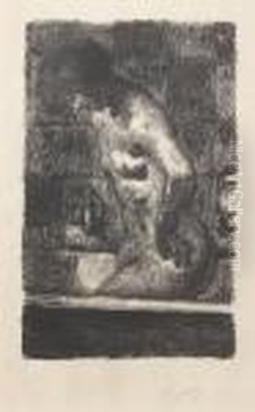 Femme Debout Dans Sa Baignoire Oil Painting by Pierre Bonnard