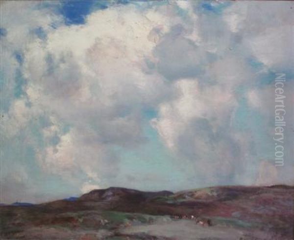 On The Perthshire Hills Oil Painting by James Campbell Mitchell
