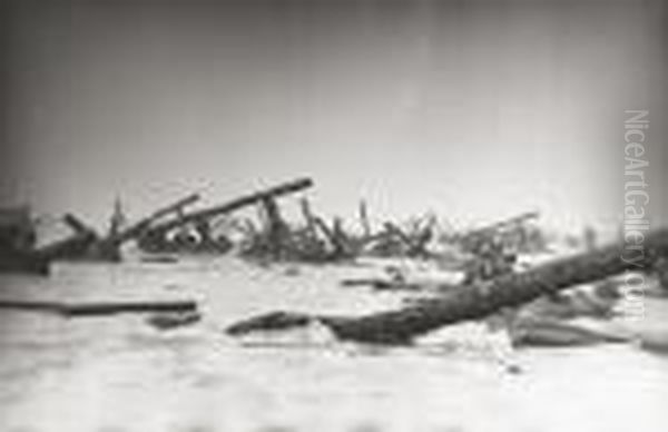 Die Landung, Omaha Beach, Colleville-sur-mer Oil Painting by Robert Capa