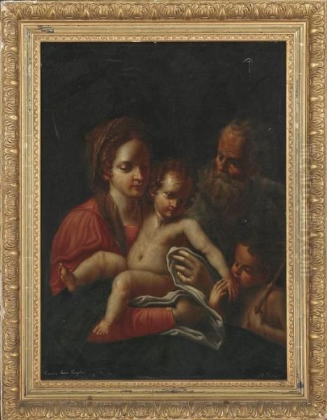 The Holy Family With St John The Baptist Oil Painting by Annibale Carracci