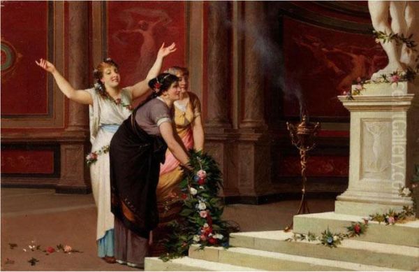 Das Venusopfer Oil Painting by Amos Cassioli