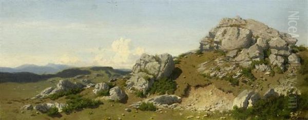 Mountain Landscape Oil Painting by Gustave Castan