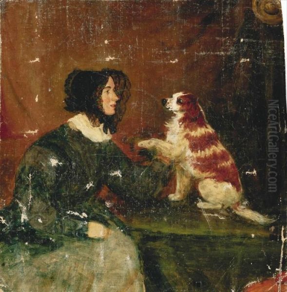 A Lady's Best Friend Oil Painting by Henry Bernard Chalon