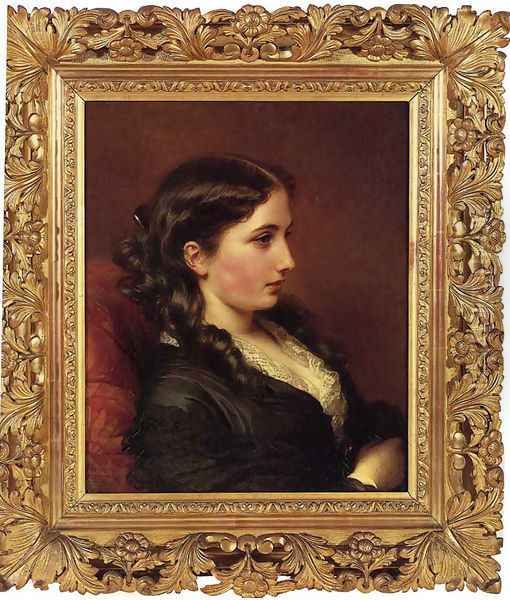 Study of a Girl in Profile Oil Painting by Franz Xavier Winterhalter