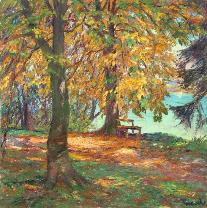 Herbstlandschaft Oil Painting by Edward Alfred Cucuel
