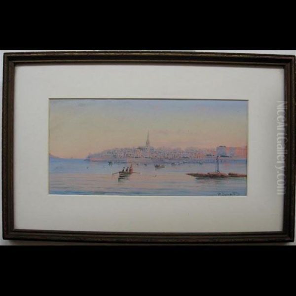 Marine View - Venice Oil Painting by Vincenzo D Esposito