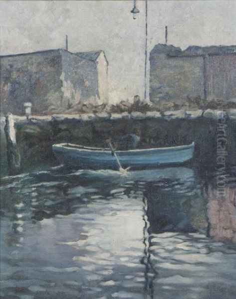 Pull For The Shore Oil Painting by Lilian Lucy Davidson