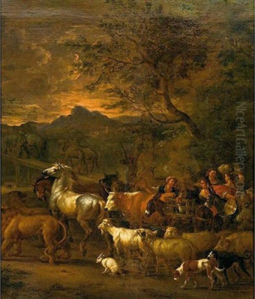 El Arca De Noe Oil Painting by Jacob De Heusch
