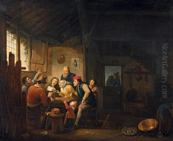 Interieur Mit Singenden Oil Painting by Pieter de Neyn
