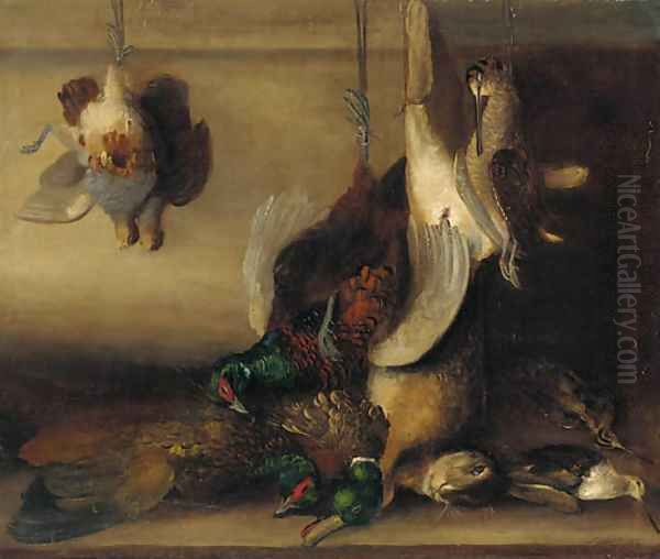 Game in a larder Oil Painting by John White