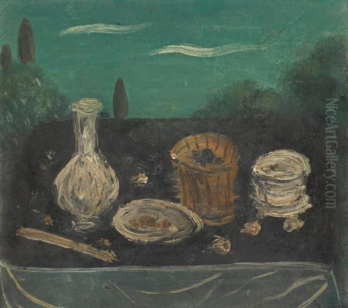 Nature Morte Signed 'a.derain' Oil On Canvas 8 7/8 X 9 5/8 In. Painted Circa 1948-1950 Oil Painting by Andre Derain