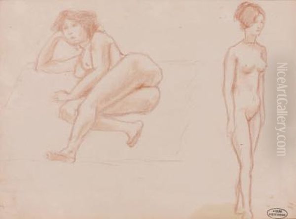 Etude De Nus Oil Painting by Andre Derain