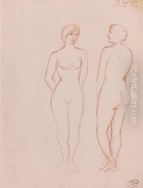 Etude De Nus Oil Painting by Andre Derain