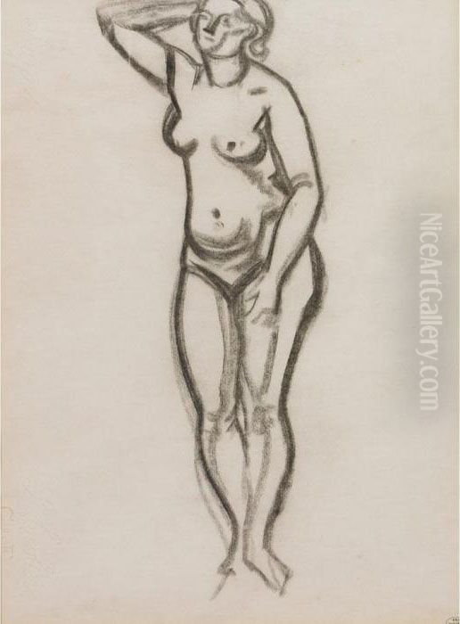 Standing Nude Oil Painting by Andre Derain