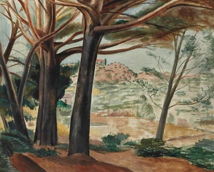 La Foret De Martigues Avec Trois Cachets Oil Painting by Andre Derain
