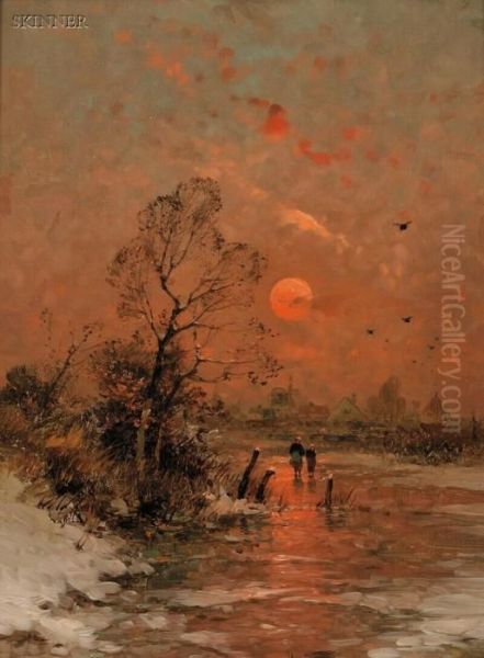 Abendsonne Oil Painting by Heinz Flockenhaus