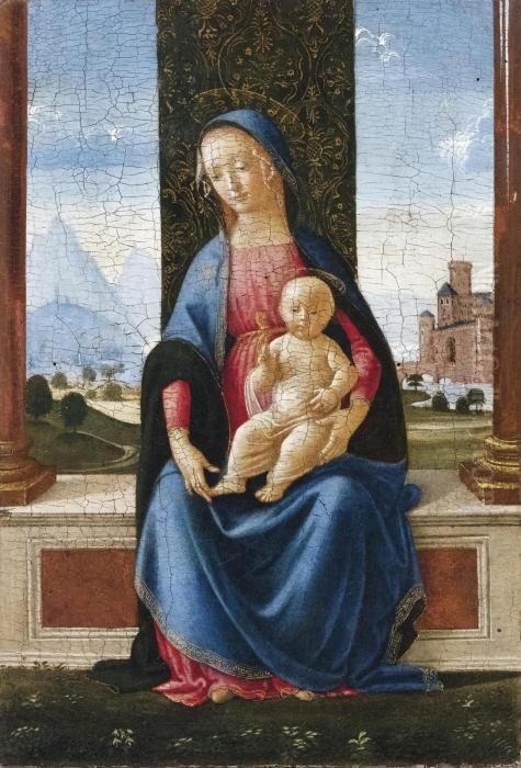 Madonna Col Bambino Oil Painting by Ghirlandaio Domenico Madonna Col Bambino Oil Painting by Ghirlandaio Domenico