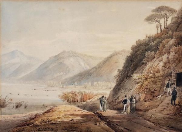 Am Ufer Eines Norditalienischen Sees Oil Painting by Giacinto Gigante
