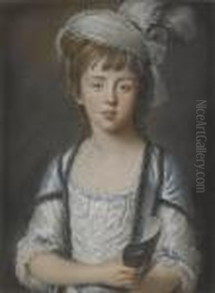 Portrait Of Lady Frances 
Elizabeth Brudenell-bruce, Later Lady Frances Elizabeth Wilson 
(1765-1836) Oil Painting by Hoare, William, of Bath