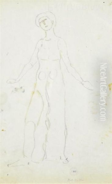 Study For The Second Figure From The Right In 