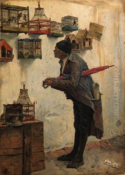 The Bird Fancier Oil Painting by Jose Jimenez y Aranda