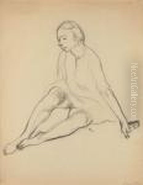 Ecole Tcheque 
 Femme Assise Oil Painting by Georges Kars