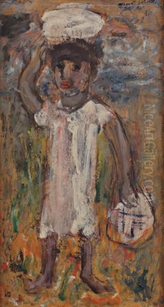 Bresilienne Portant Un Paquet Sur La Tete Oil Painting by Jecheskiel Dawid Kirszenbaum Bresilienne Portant Un Paquet Sur La Tete Oil Painting by Jecheskiel Dawid Kirszenbaum