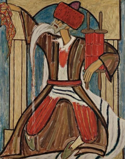 Moise Oil Painting by Jecheskiel Dawid Kirszenbaum