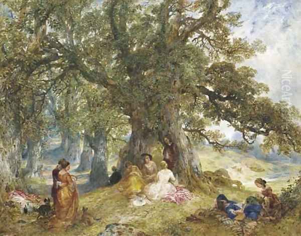 Fete champetre Oil Painting by Alfred Woolmer