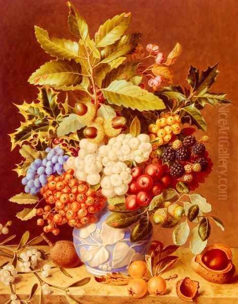 Winter Still Life Oil Painting by Augusta Innes Withers